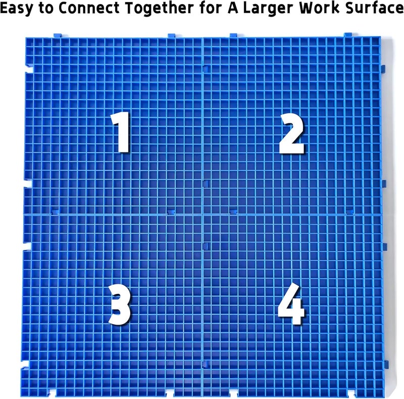 ARTKINGTO Stained Glass Cutting Mat, Solid Bottom Plastic Grid, Blue, 2 Pack - Image 5